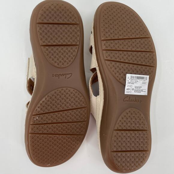 Clarks Women’s Cecily Slide Strappy Sandals Cream Leather, Sz. 6M Adjustable - Picture 9 of 14